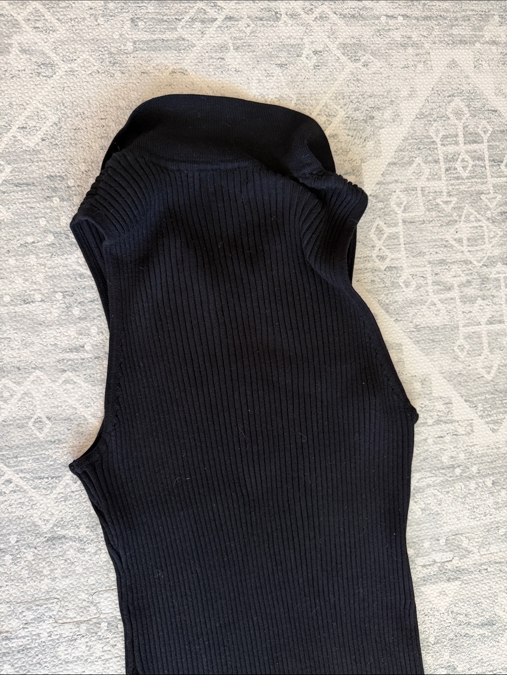 Calvin Klein Jeans Black Sleeveless Ribbed Polo Midi Dress - Picture 5 of 7
